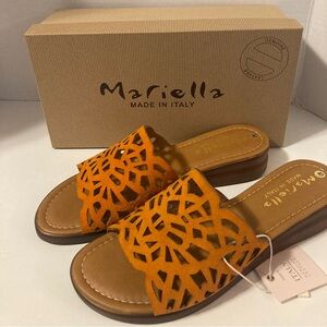 MARIELLA Leather Slides made in Italy.